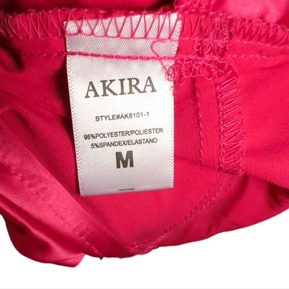 AKIRA Long Puffy Sleeve Mock Neck Satin Cropped Top Size M - Picture 5 of 5